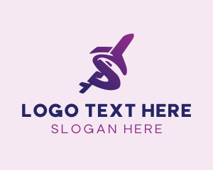 Tourism - Airplane Aviation Letter S logo design