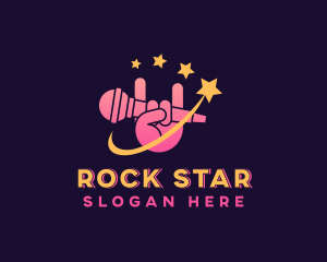 Rock Music Hand Sign logo design