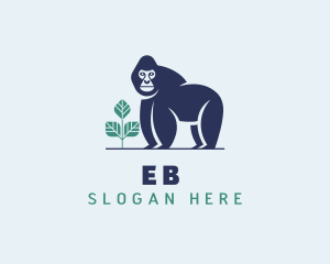 Natural - Leaf Gorilla Character logo design