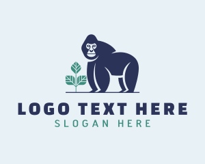 Ape - Leaf Gorilla Character logo design