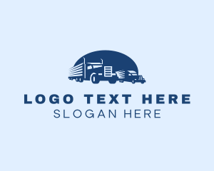Door To Door - Truck Logistics Shipping logo design
