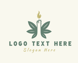 Candlelight - Marijuana Candle Plant logo design