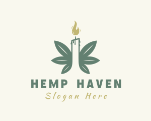 Marijuana Candle Plant logo design