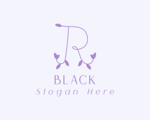 Floral - Purple Vine Letter R logo design