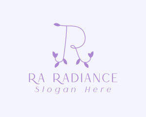 Purple Vine Letter R logo design