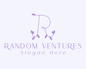 Purple Vine Letter R logo design