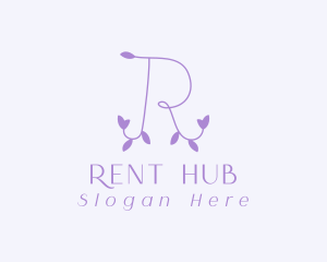 Purple Vine Letter R logo design