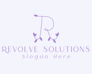 Purple Vine Letter R logo design