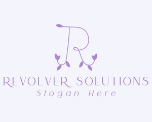 Purple Vine Letter R logo design