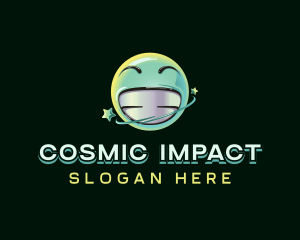 Cosmic Smiley Y2K logo design