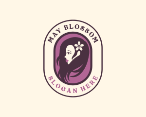 Flower Hair Woman Salon logo design