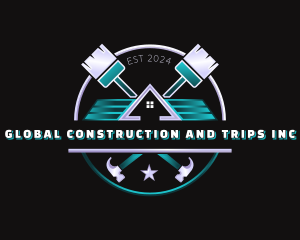 Hammer Paintbrush Construction Logo