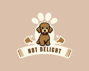 Cute Dog Paw logo design