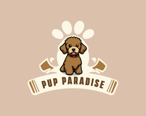 Cute Dog Paw logo design