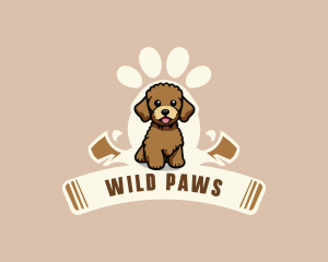 Cute Dog Paw logo design