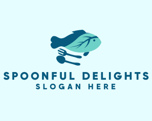 Fish Salad Food logo design