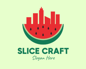 Sliced - Watermelon Fruit City logo design
