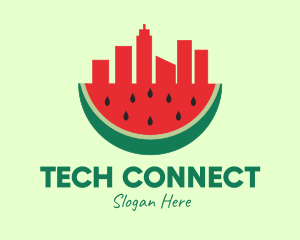 Grocer - Watermelon Fruit City logo design