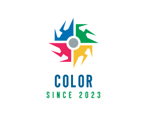 Colorful - Compass Serrated Saw logo design