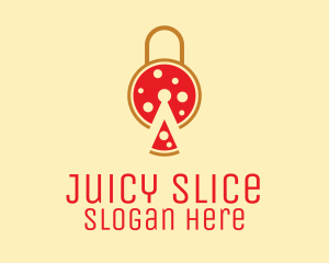 Pizza Slice Lock  logo design