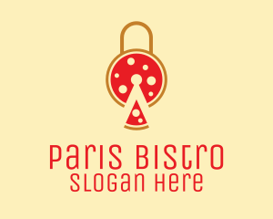 Pizza Slice Lock  logo design