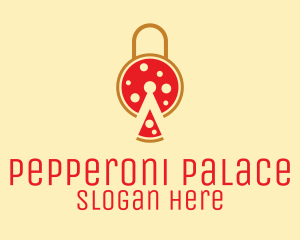 Pepperoni - Pizza Slice Lock logo design