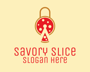 Pizza Slice Lock  logo design