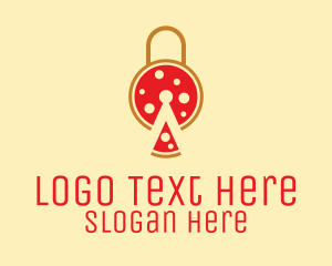 Toppings - Pizza Slice Lock logo design