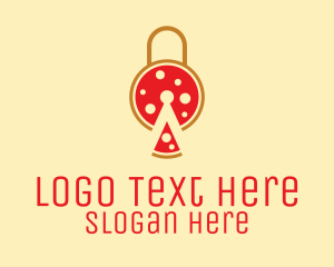 Pepperoni - Pizza Slice Lock logo design