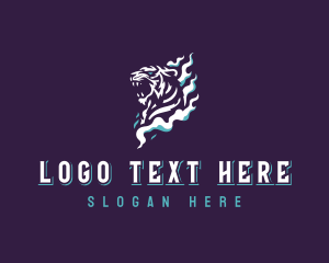 Vaping - Tiger Smoke Cloud logo design