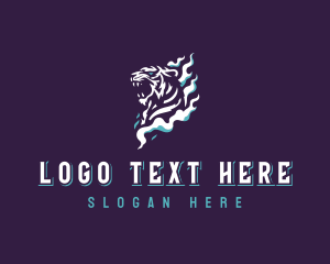 Vape - Tiger Smoke Cloud logo design