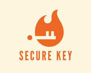 Password - Fire Key Security logo design