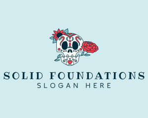 Cultural - Floral Calavera Skull logo design