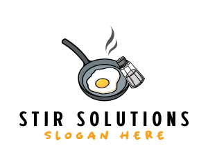 Stir - Egg Pan Cooking logo design