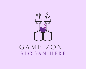 Wine Glass Chess logo design