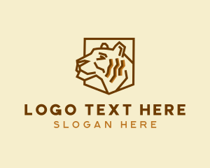 Feline - Wildlife Tiger Zoo logo design