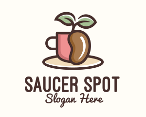 Saucer - Coffee Bean Plant logo design