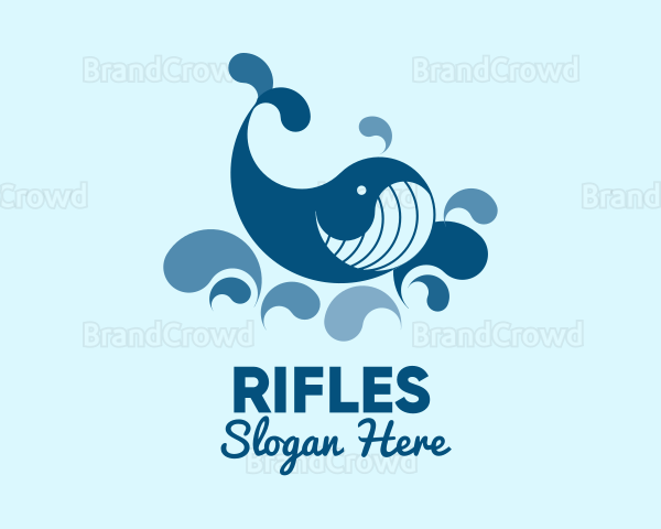 Swimming Blue Whale Logo