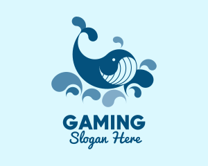 Swimming Blue Whale  Logo