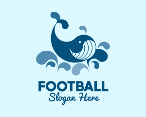 Ocean - Swimming Blue Whale logo design