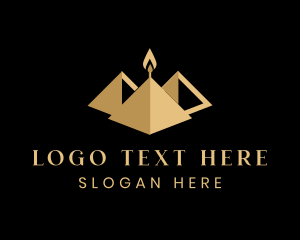Desert - Pyramid Light Candle logo design