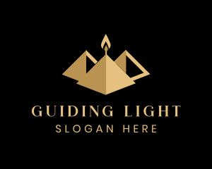 Pyramid Light Candle logo design