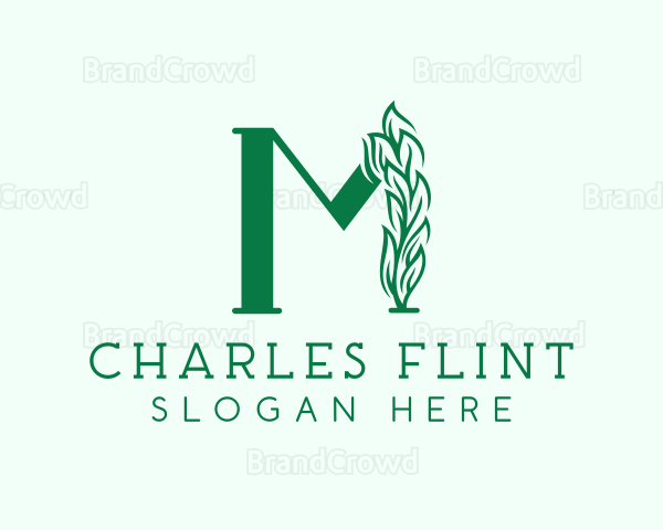 Natural Plant Letter M Logo