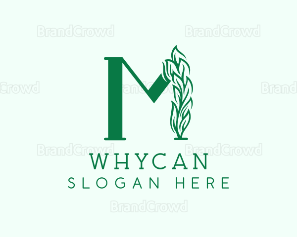 Natural Plant Letter M Logo