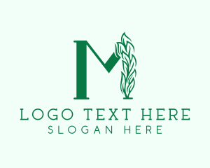 Greenhouse - Natural Plant Letter M logo design