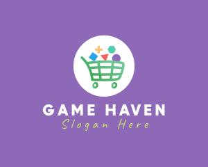 Online Shopping - Geometric Grocery Cart logo design