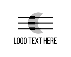 Black - Moon Piano & Strings logo design