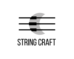 Moon Piano & Strings logo design