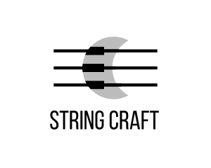 String - Moon Piano & Strings logo design