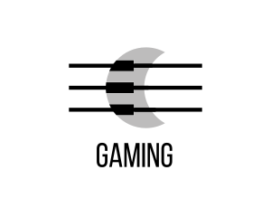 Jazz Club - Moon Piano & Strings logo design